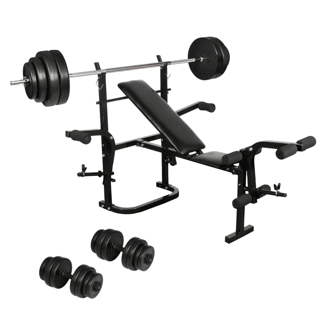 NNEVL Folding Weight Bench Dumbbell Barbell Set Home Gym