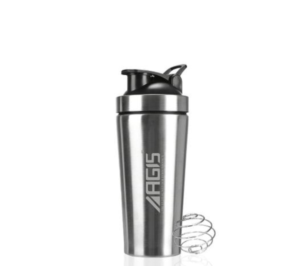 AGIS Stainless Steel Shaker Bottle – 304 Food Grade | Leak Proof with Carrying Loop