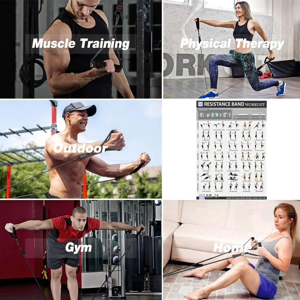 300lb Booty Resistance Band Set with Dumbbell Harness - Home Gym Workout