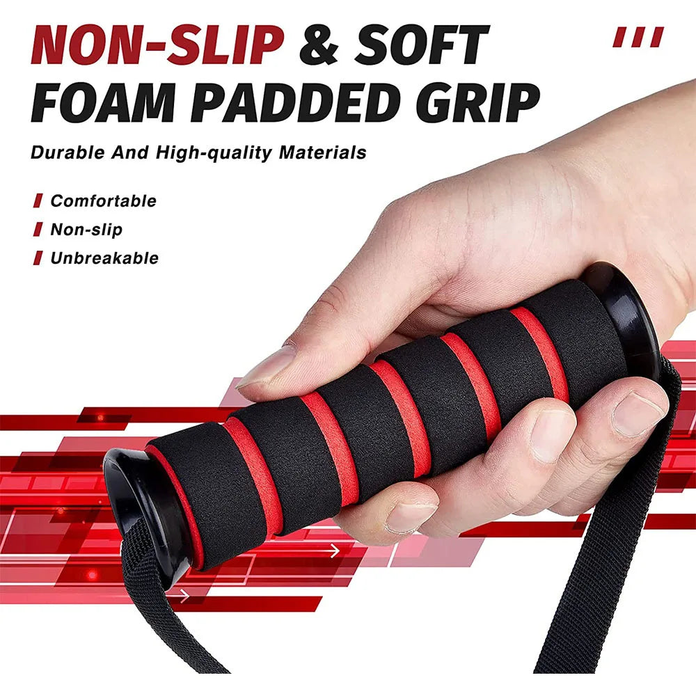 Heavy-Duty D-Ring Gym Handles with Hook for Home Workouts
