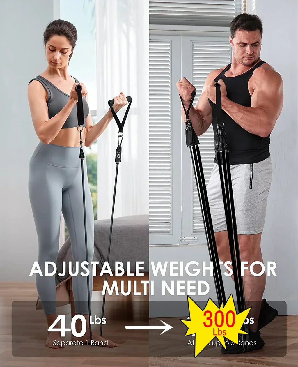 300lb Booty Resistance Band Set with Dumbbell Harness - Home Gym Workout