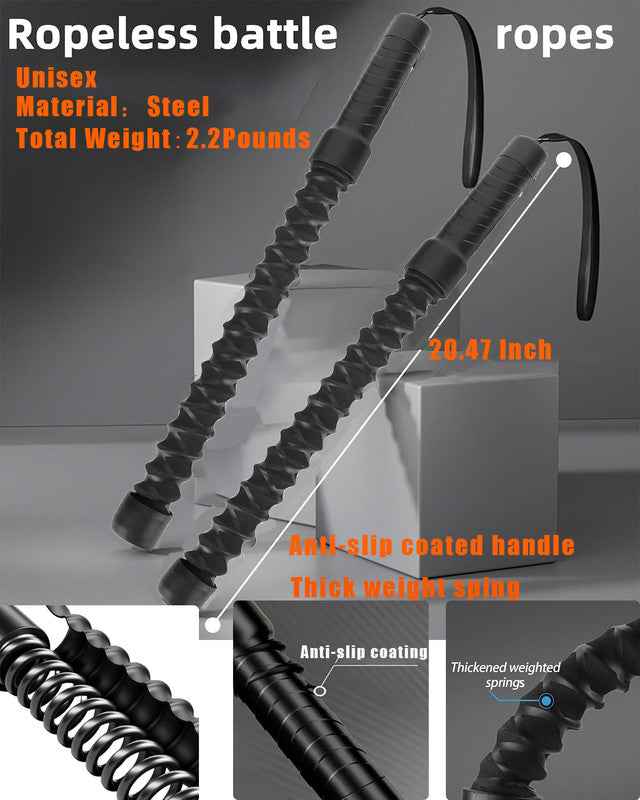 Cordless Weighted Battle Ropes for Home Gym & HIIT Training