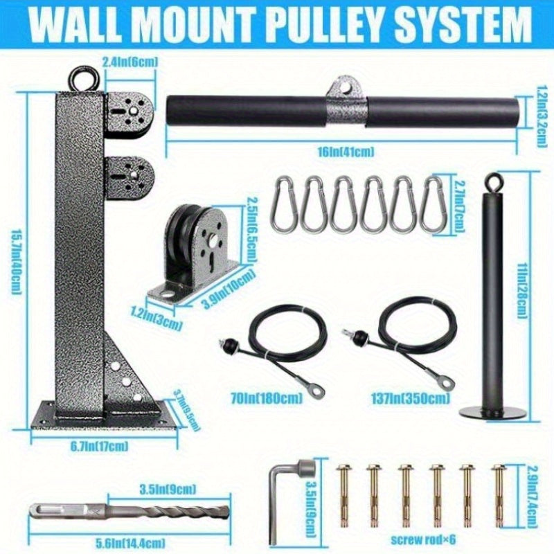 NNETM Wall Mounted Cable Pulley Gym System