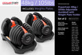 NNEDPE 48kg Powertrain Adjustable Dumbbell Home Gym Set